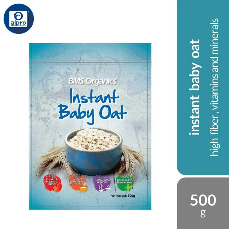 BMS Organics Instant Baby Oat 500g | High Fiber, Vitamins and Minerals