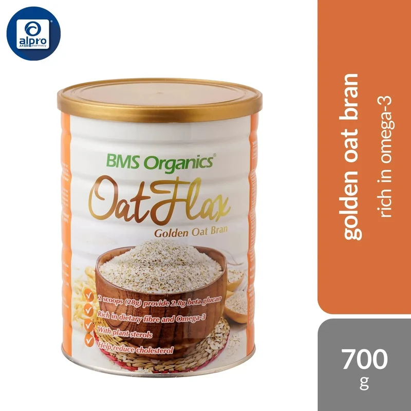 BMS Organics Oat Flax Golden Oat Bran 700g | Rich In Omega-3