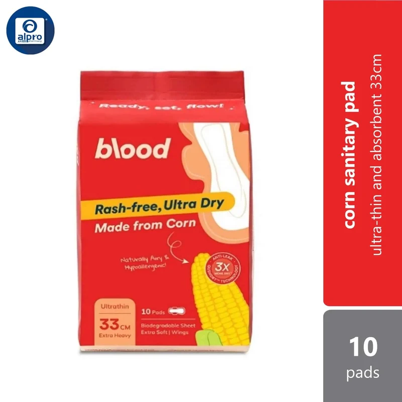 Blood 33cm Corn Pad 10s | Ultra-Thin and Absorbent