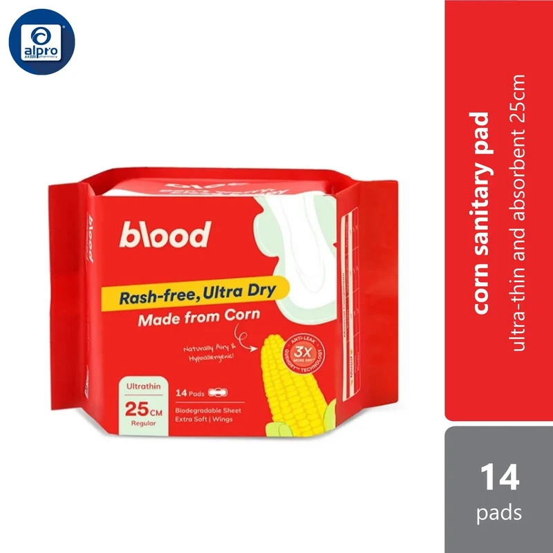Blood 25cm Corn Pad 14s | Ultra-Thin and Absorbent