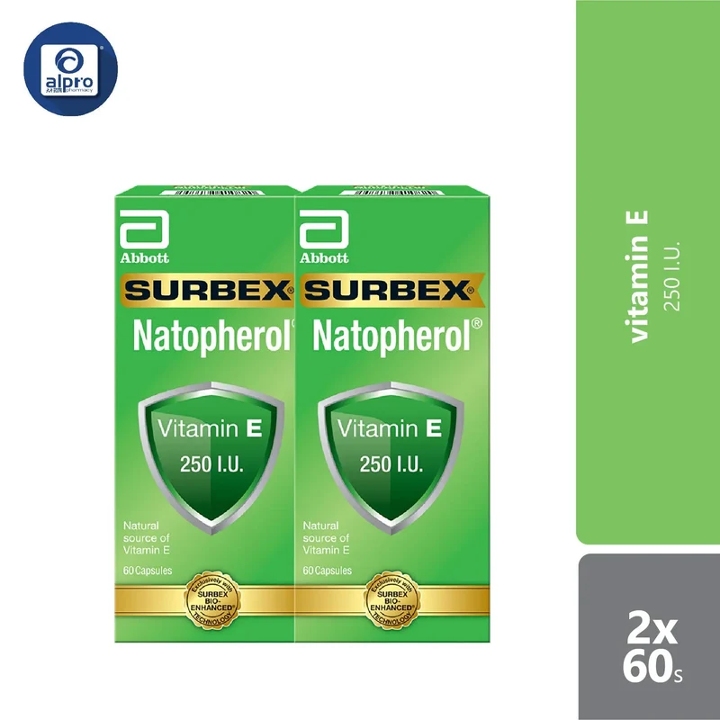Abbott Surbex Natopherol Vitamin E 2x60s