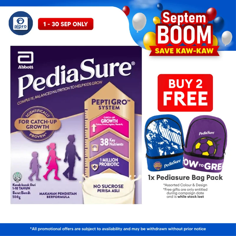 Abbott Pediasure Peptigro BIB Plain 550g | Supports Growth and Development