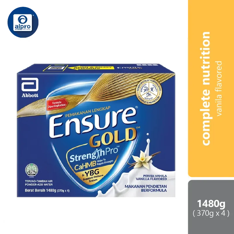 Abbott Ensure Gold Vanilla YBG (Yeast Beta Glucan) 1.48kg | Complete And Balanced Nutrition