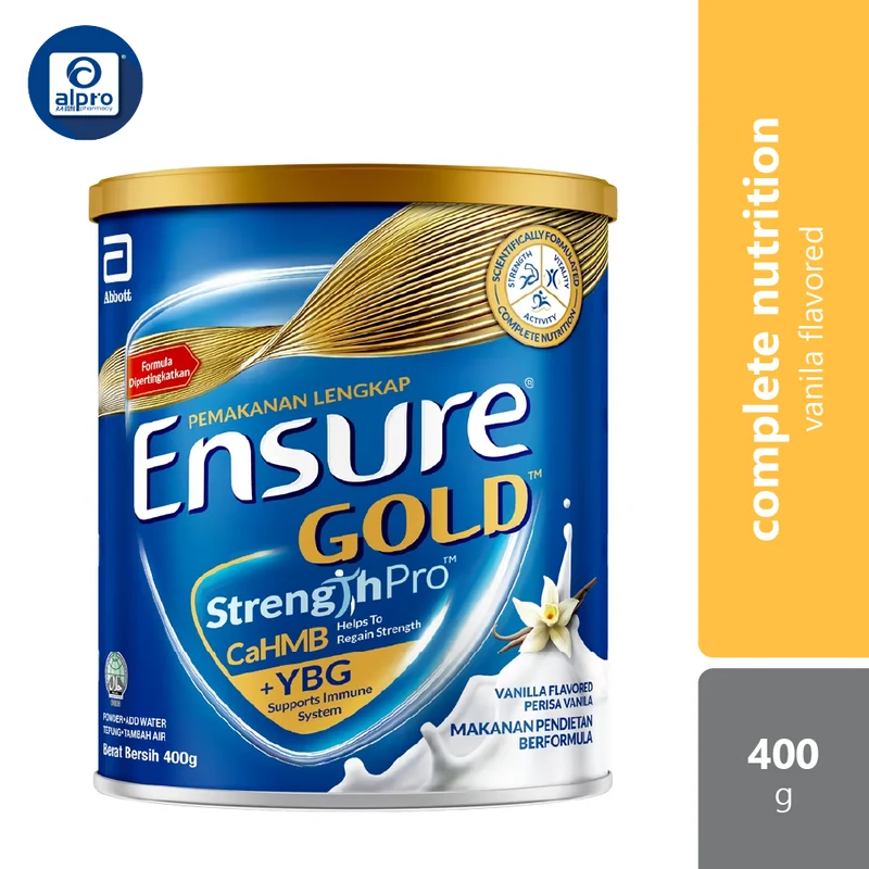 Abbott Ensure Gold Vanilla YBG (Yeast Beta Glucan) 400g | Complete And Balanced Nutrition