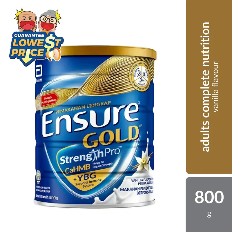 Abbott Ensure Gold Vanilla YBG (Yeast Beta Glucan) 800g | Complete And Balanced Nutrition